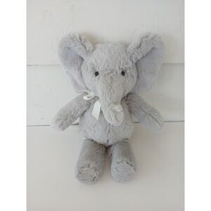 11" POTTERY BARN KIDS PBK GREY BABY ELEPHANT STUFFED ANIMAL PLUSH TOY LOVEY BOW